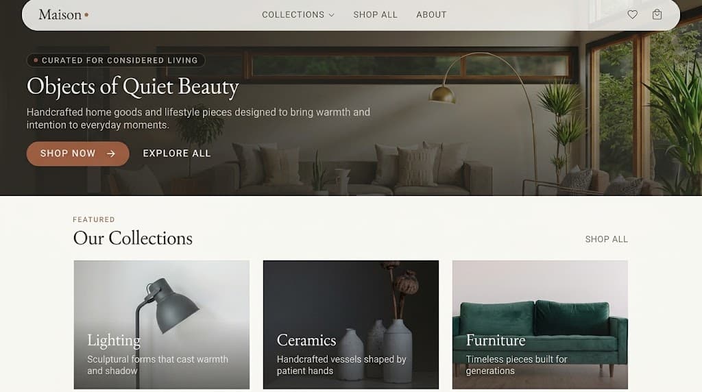 Maison — Handcrafted Home Goods & Lifestyle E-commerce Platform