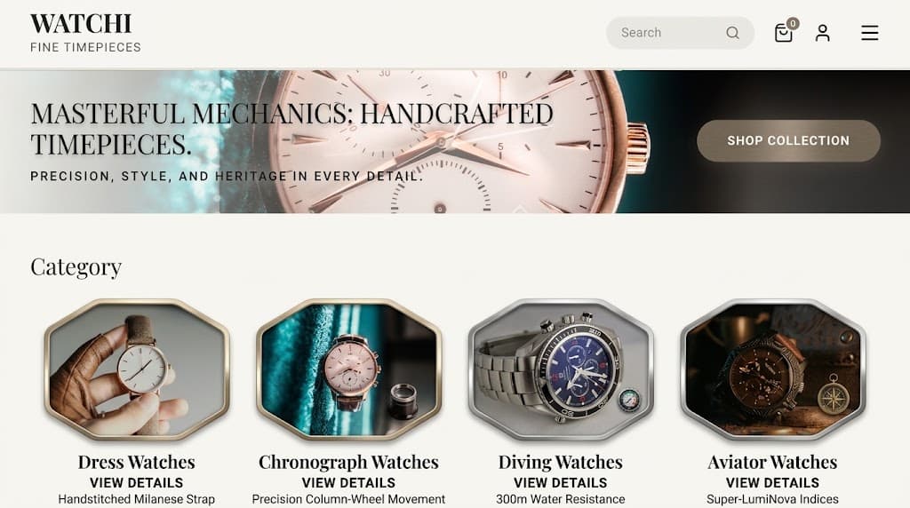 Watchi — A Premium Luxury Watch E-commerce Experience